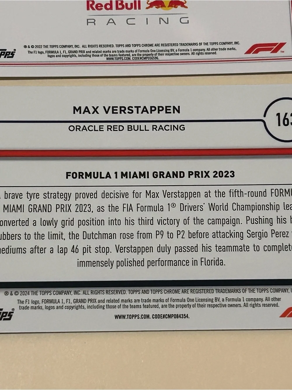 Max Verstappen Red Bull Racing Blue Holographic Trading Card - Formula 1